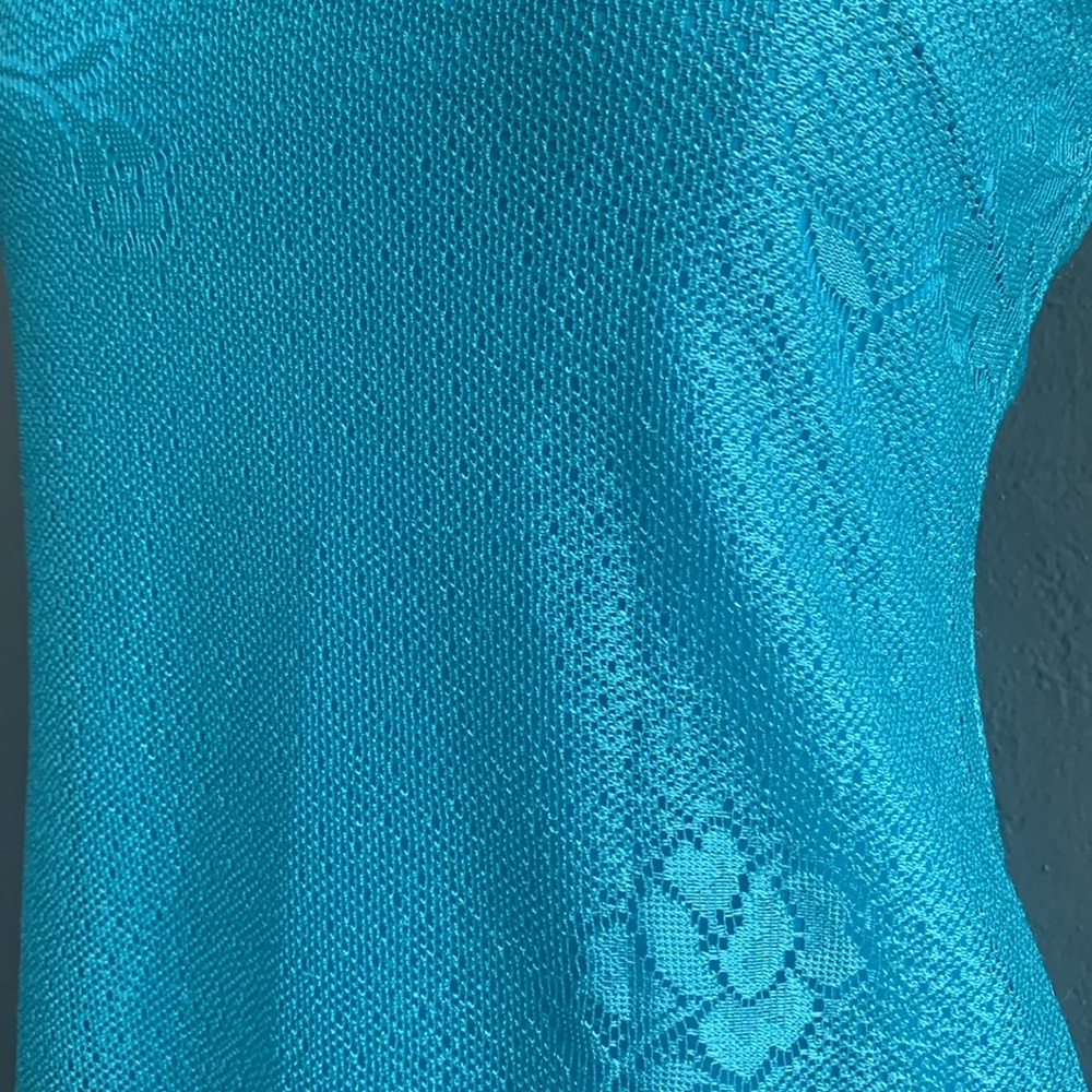 VIP Turquoise Lace Midi Dress - Picture 6 of 15